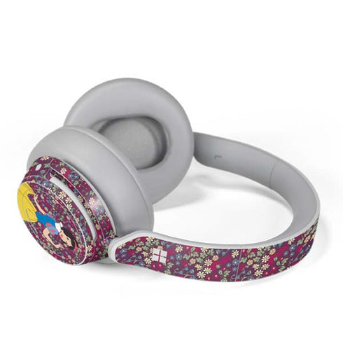 Disney Snow White Character with Floral Pattern Surface Headphones Skin
